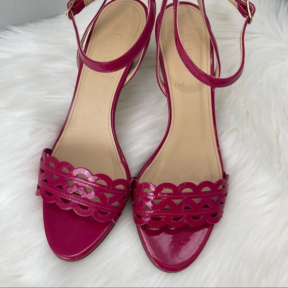 J. Crew Inez Patent Midheel Sandals 7.5 - Picture 7 of 14